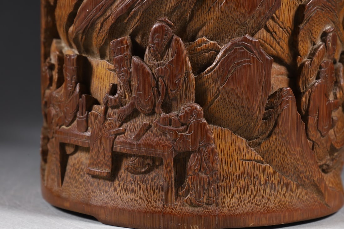A Exquisite Bamboo Landscape Pattern Brush Pot - 6