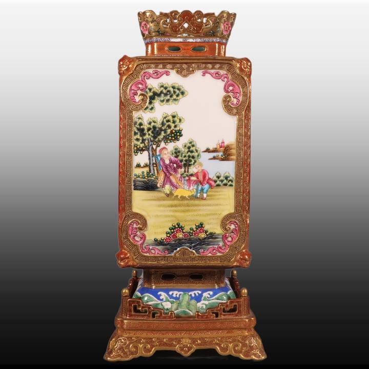 A Exquisite Enamel Gold Ground Figures Pattern Lantern - 5