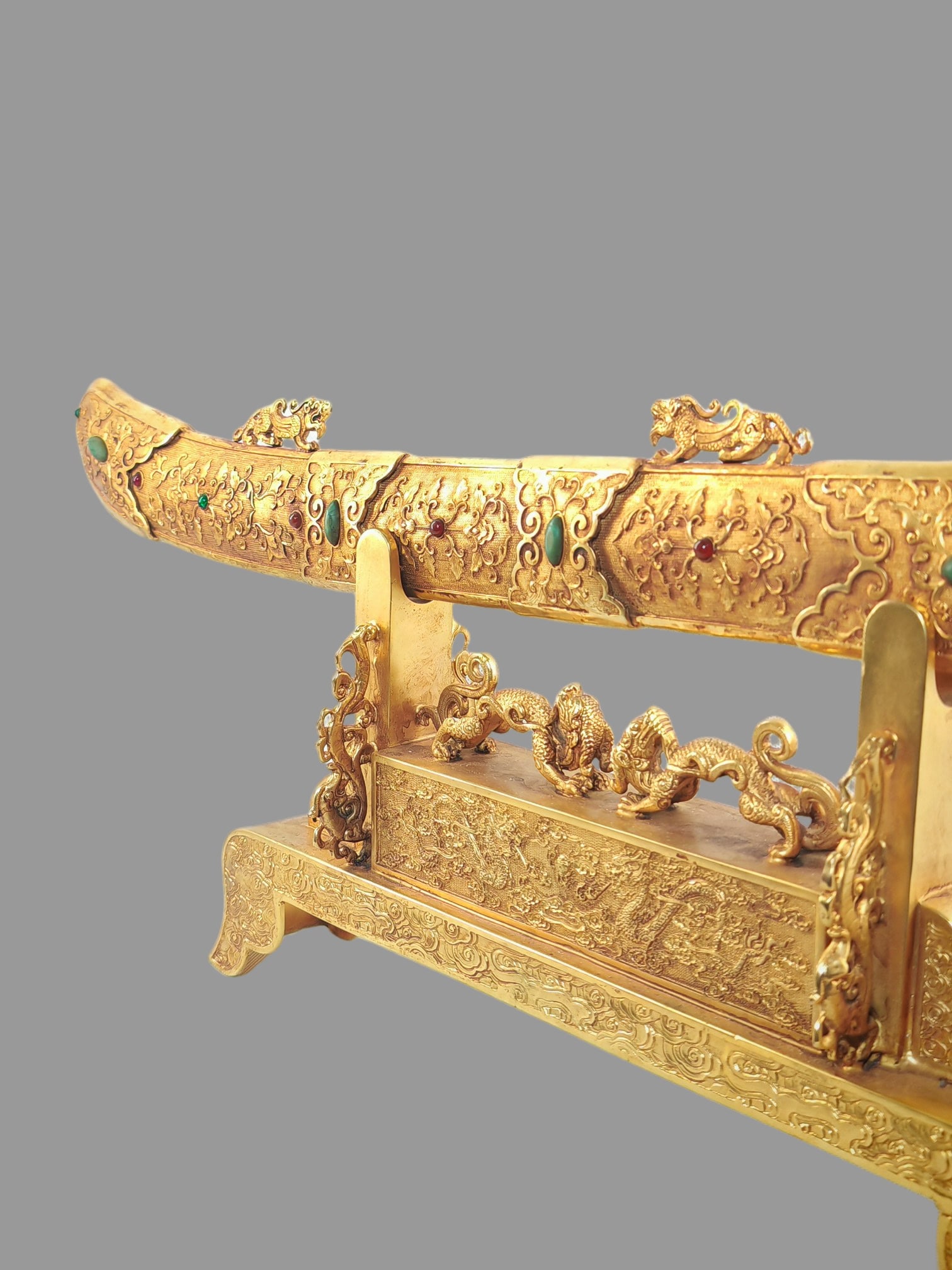 A Exquisite Gilt Bronze Knife - 4