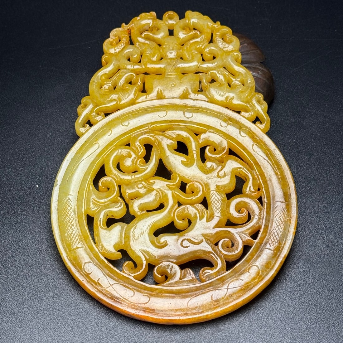 A Exquisite Hotan Jade Dragon Pattern Plaque - 2