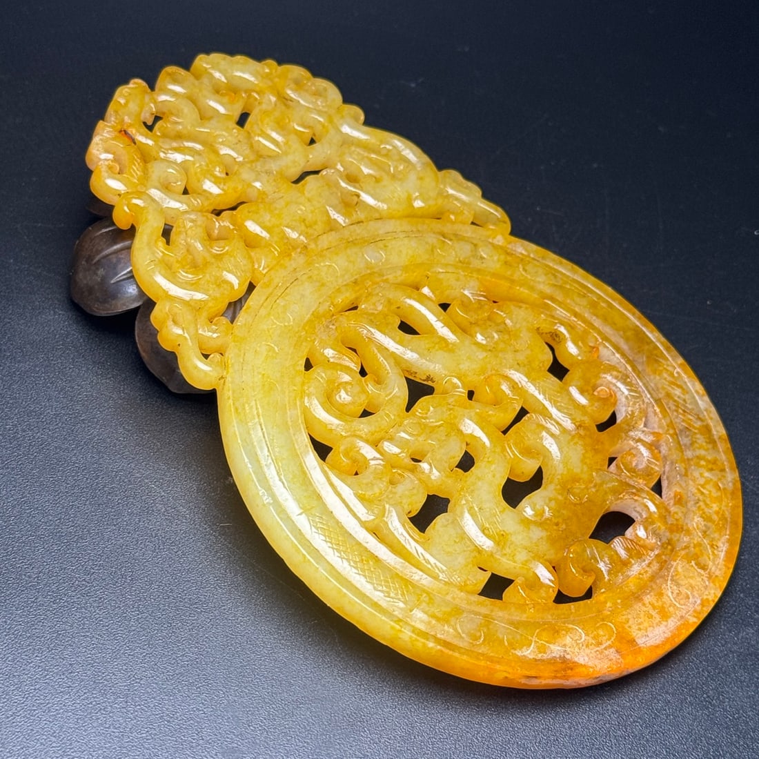 A Exquisite Hotan Jade Dragon Pattern Plaque - 3