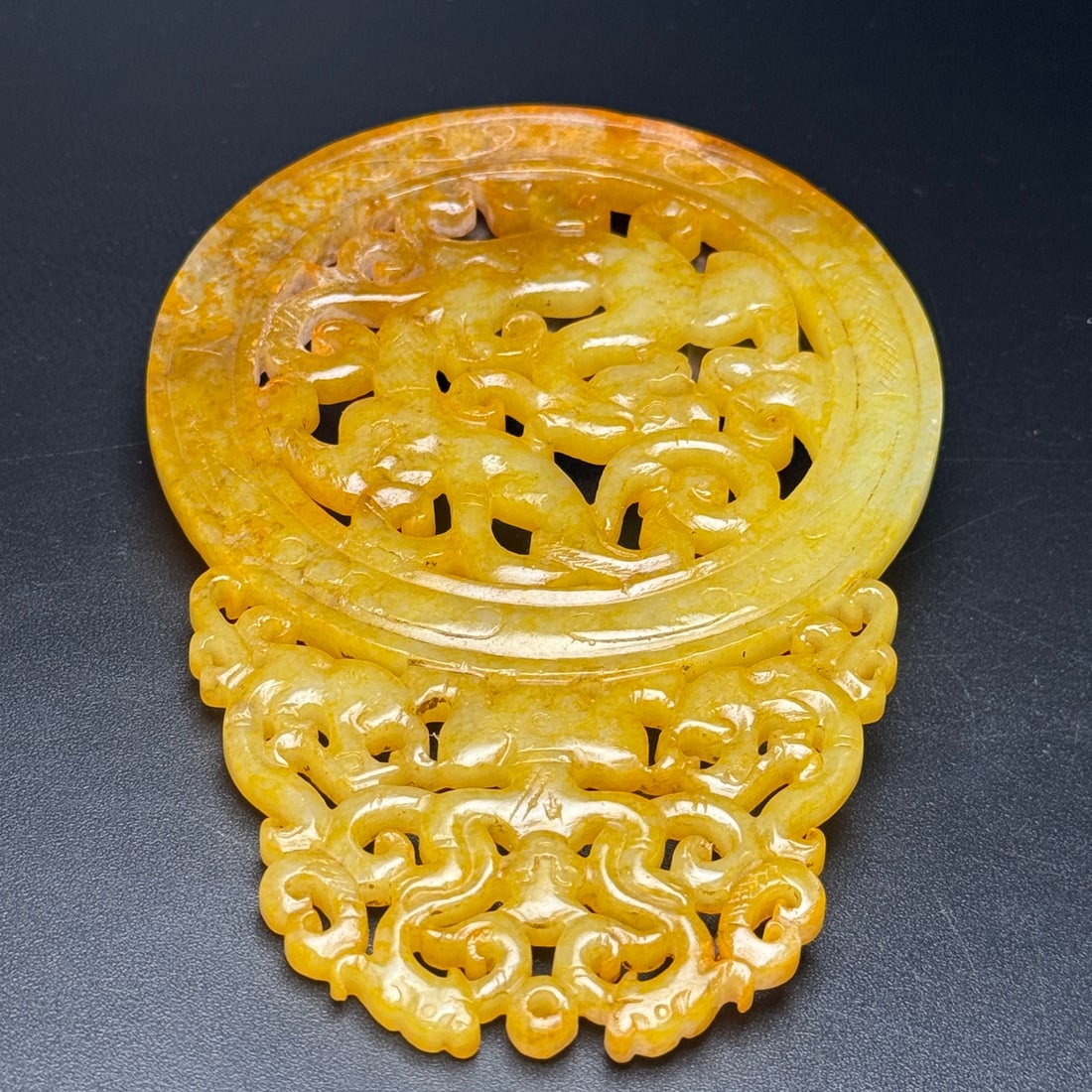 A Exquisite Hotan Jade Dragon Pattern Plaque - 5