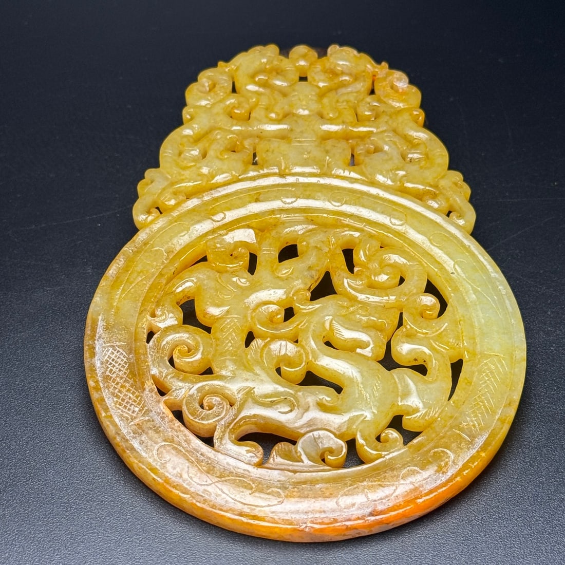 A Exquisite Hotan Jade Dragon Pattern Plaque - 6