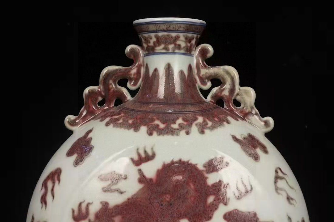 A Exquisite Underglaze-Red Dragon Pattern Vase - 2