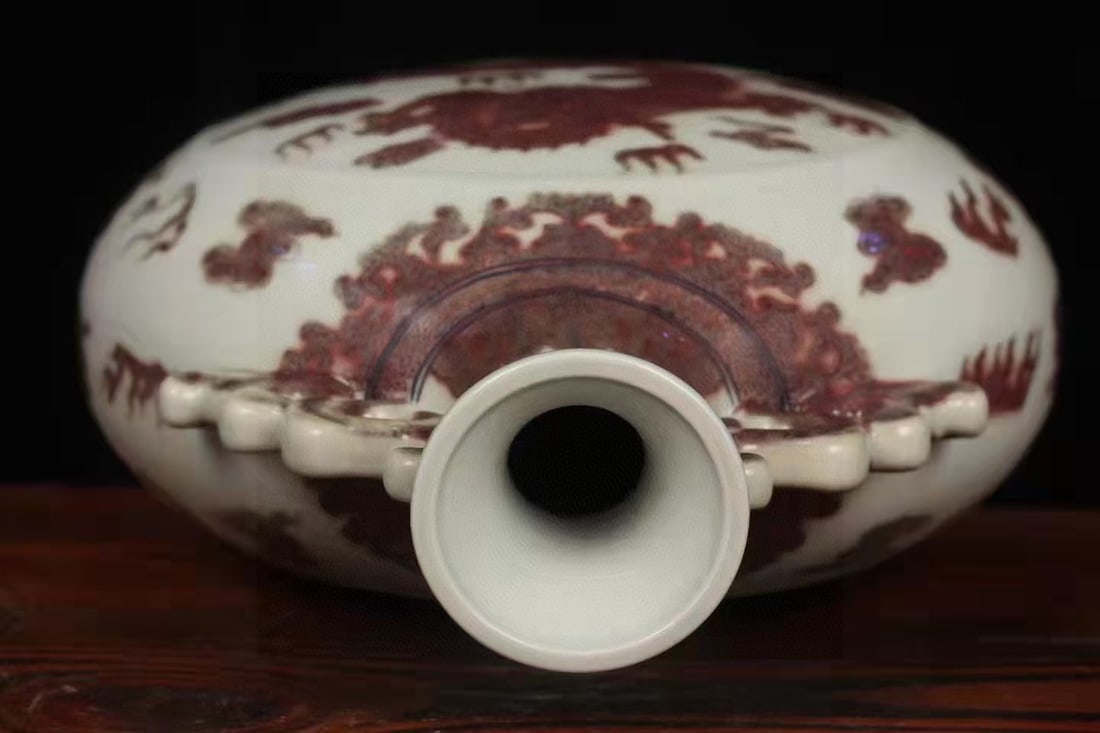 A Exquisite Underglaze-Red Dragon Pattern Vase - 8