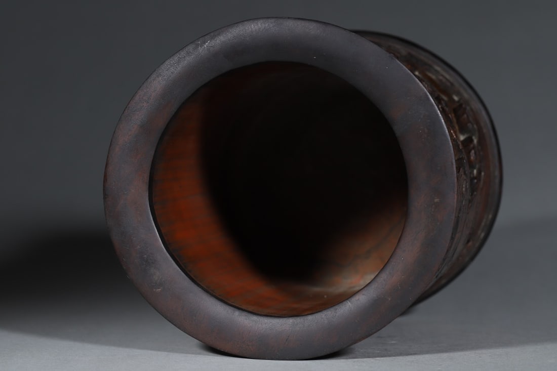 A Exquisite Bamboo Figures Pattern Brush Pot - 8