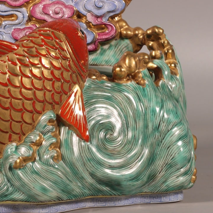 A Exquisite Enamel Fish Pattern Brush Pot - 4