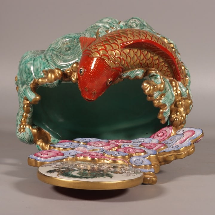 A Exquisite Enamel Fish Pattern Brush Pot - 8