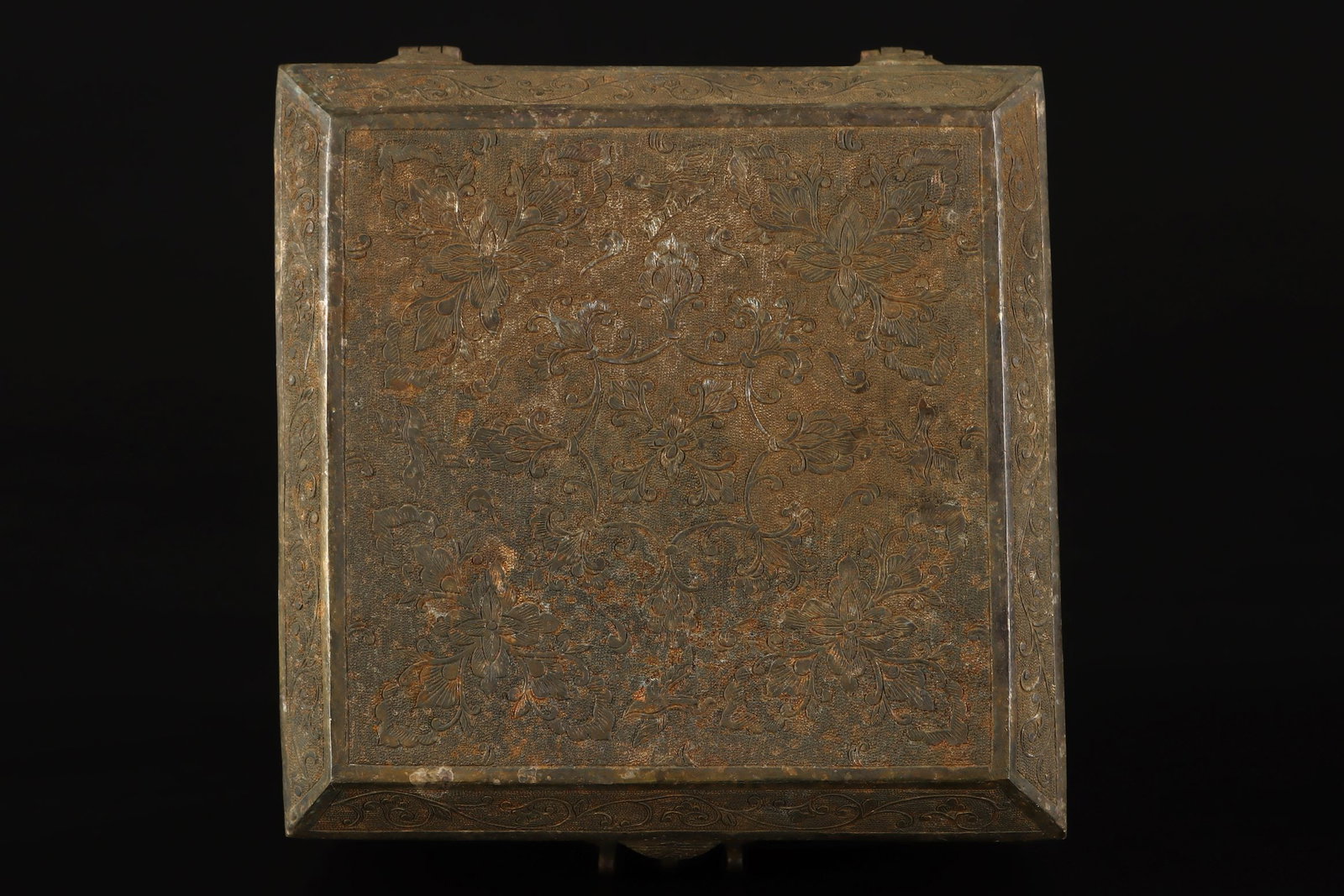 A Exquisite Copper Phoenix Pattern Square Box - 7