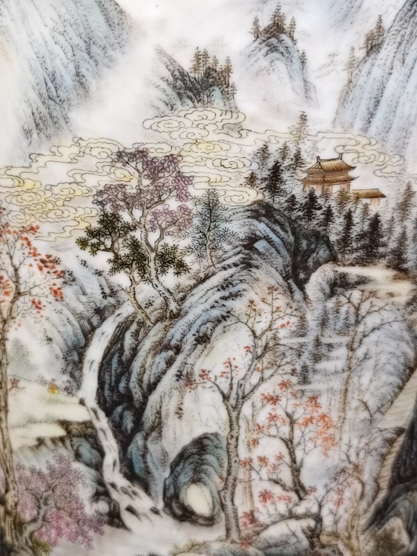 A Exquisite Ink Color Landscape Pattern Vase - 2