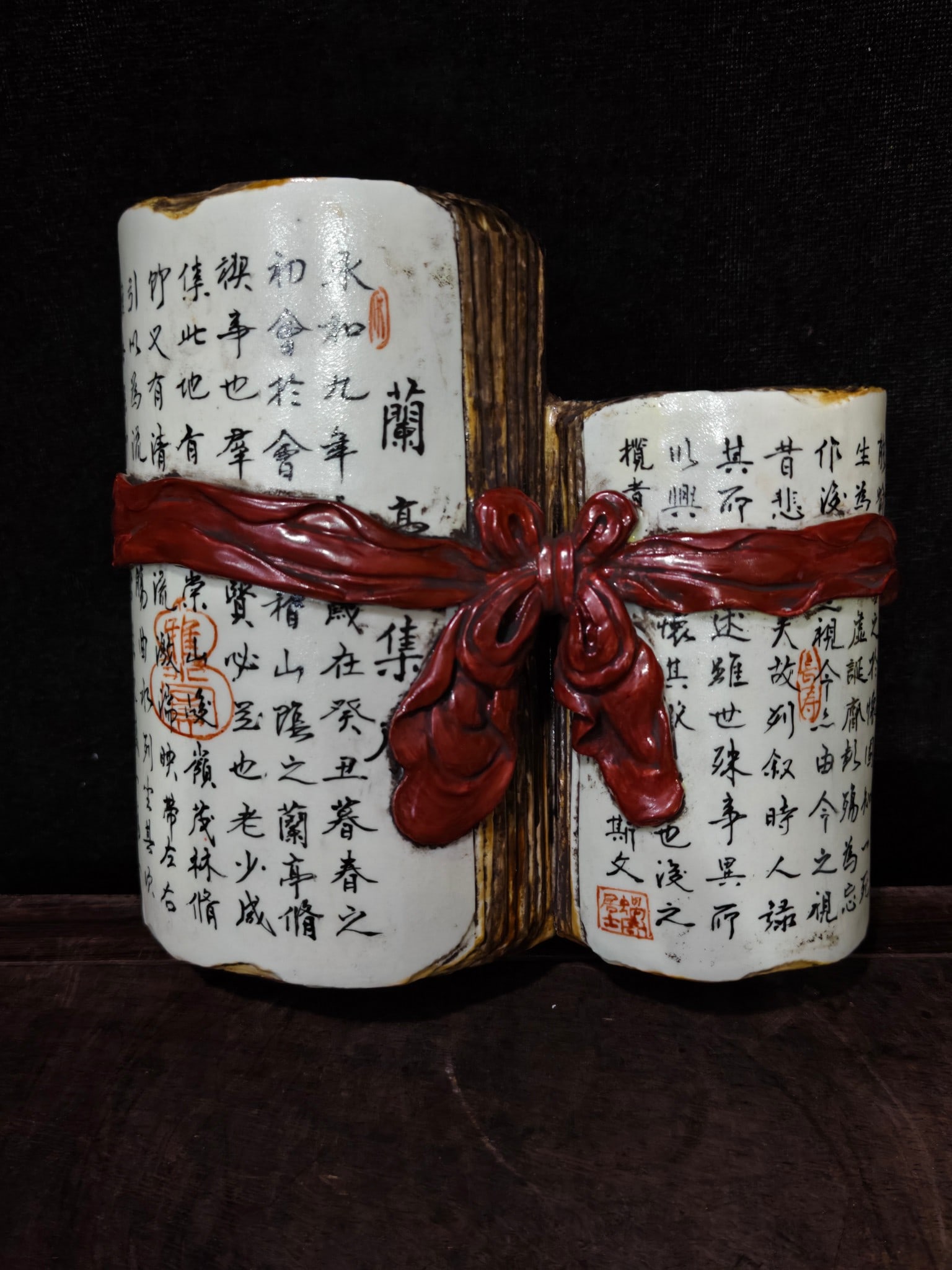 A Exquisite Bionic Porcelain Scroll Brush Pot - 6