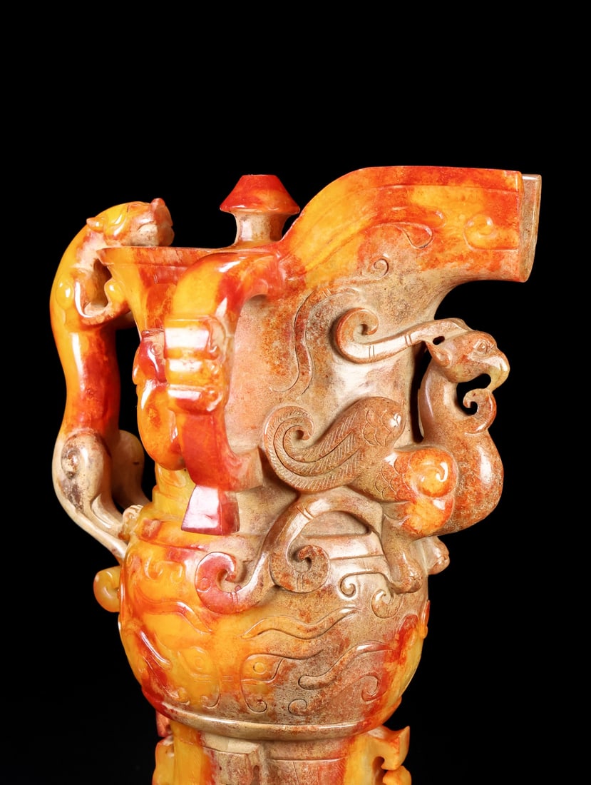 A Exquisite Hotan Jade Phoenix Cup - 2