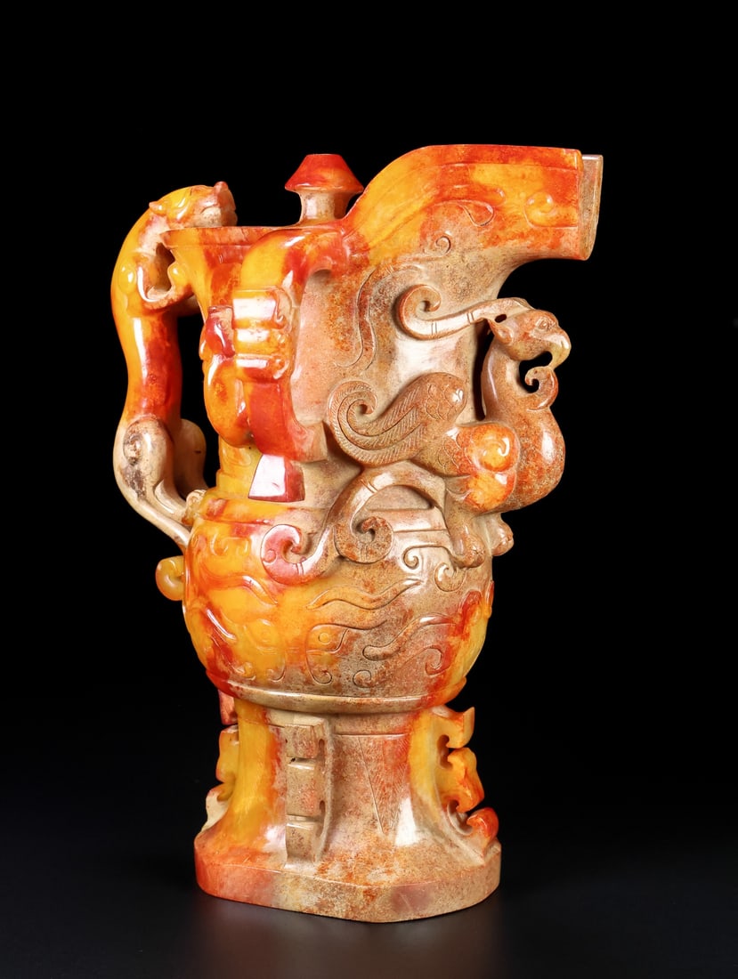 A Exquisite Hotan Jade Phoenix Cup - 3