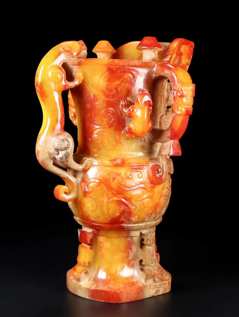 A Exquisite Hotan Jade Phoenix Cup - 6