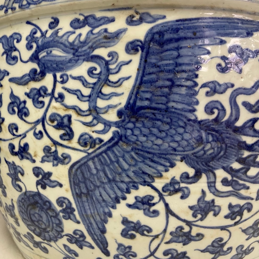 A Exquisite Blue and White Phoenix Pattern Vat - 5