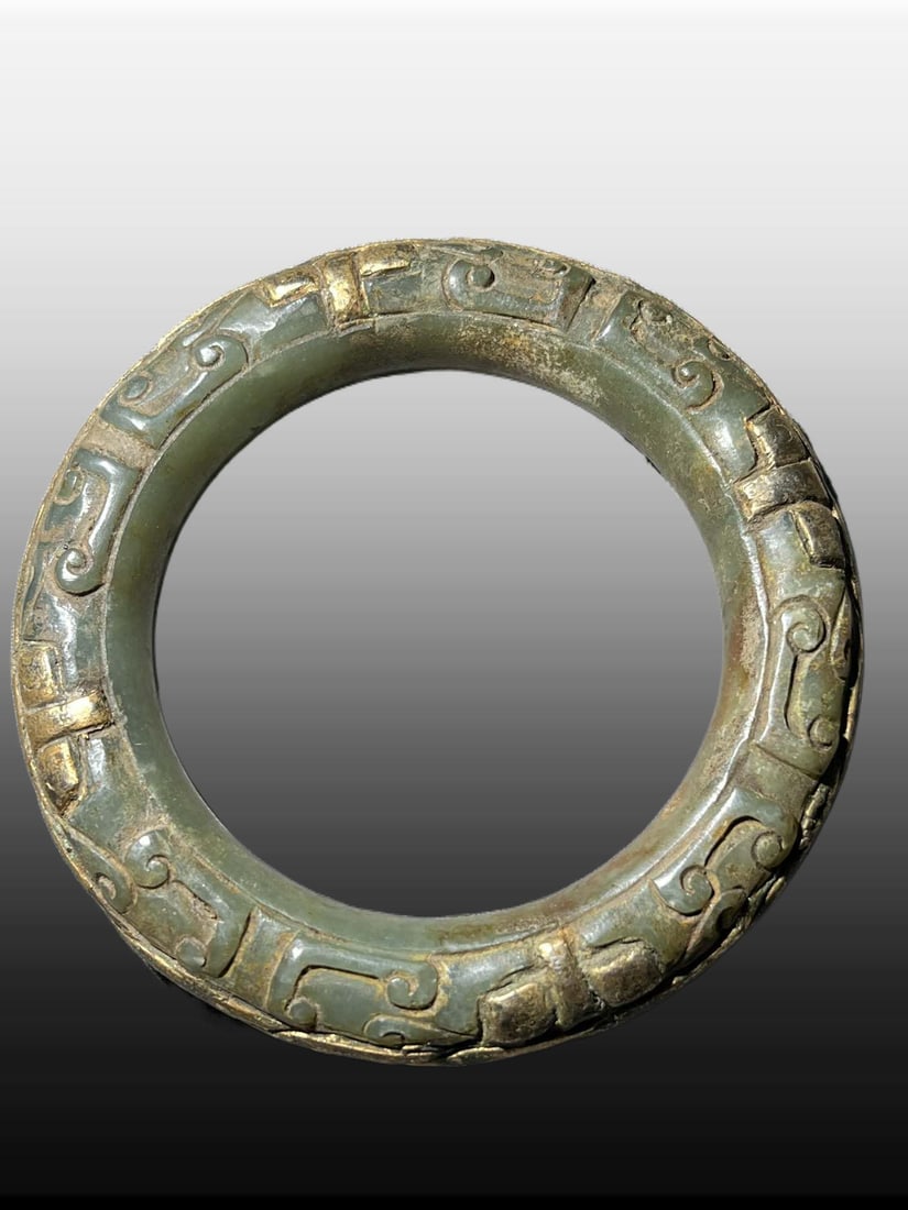 A Exquisite Hetian Jade Gilt Bracelets - 3
