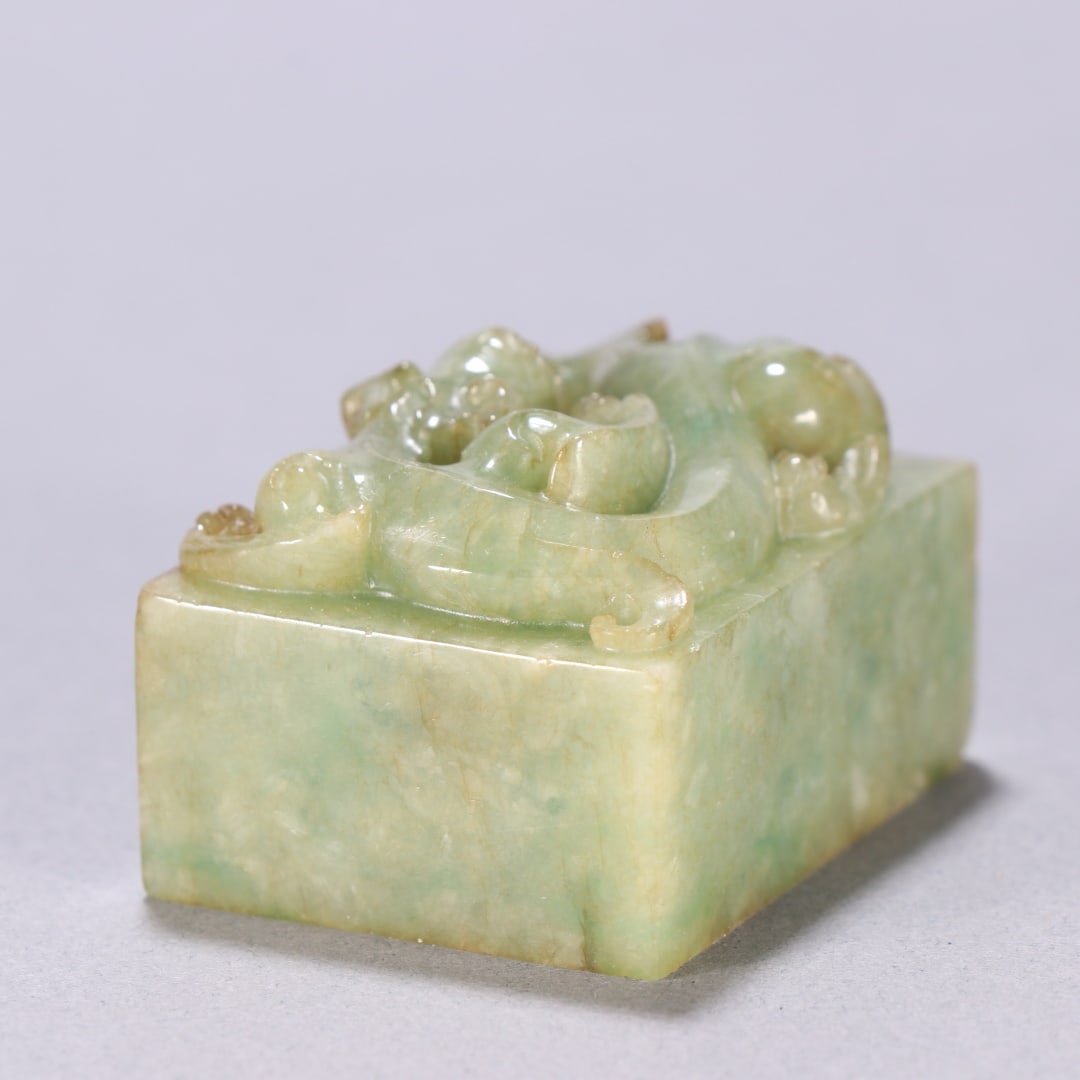 A Exquisite Jadeite Dragon Pattern Seal - 4