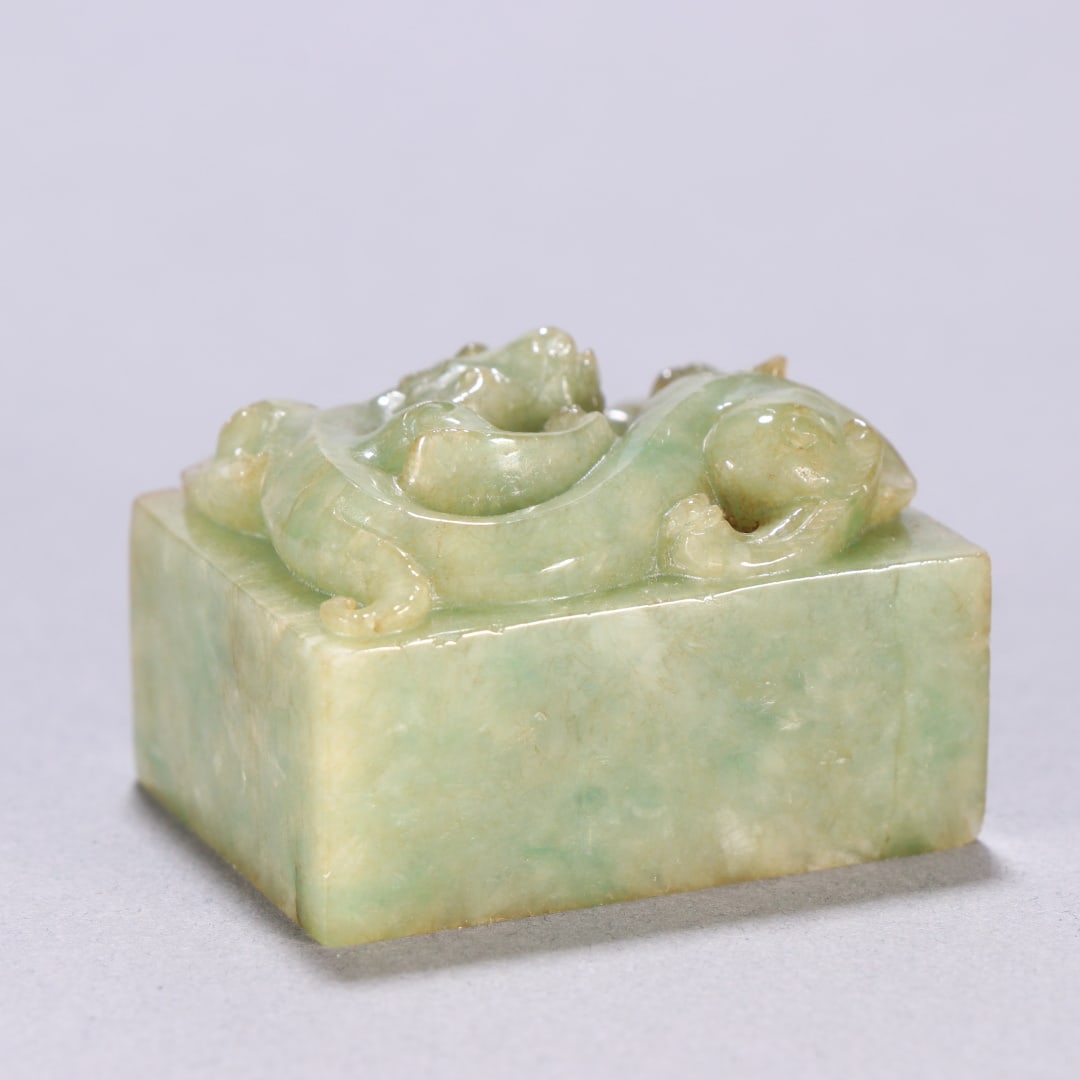 A Exquisite Jadeite Dragon Pattern Seal - 5