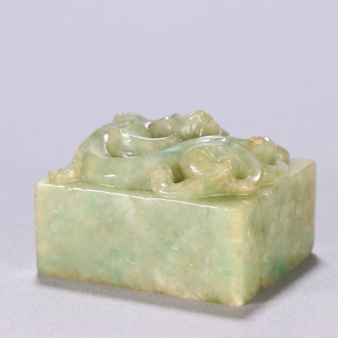 A Exquisite Jadeite Dragon Pattern Seal - 6