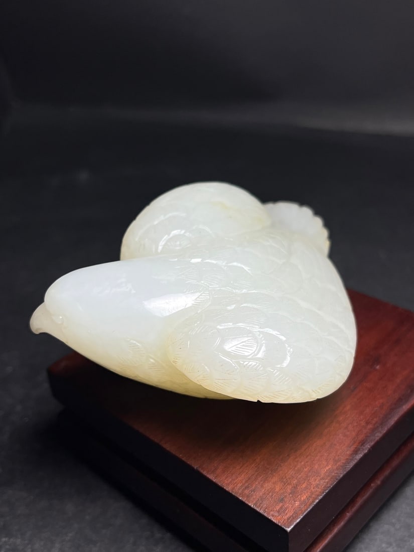 A Exquisite Hotan Jade Eagle Handheld Carving - 6