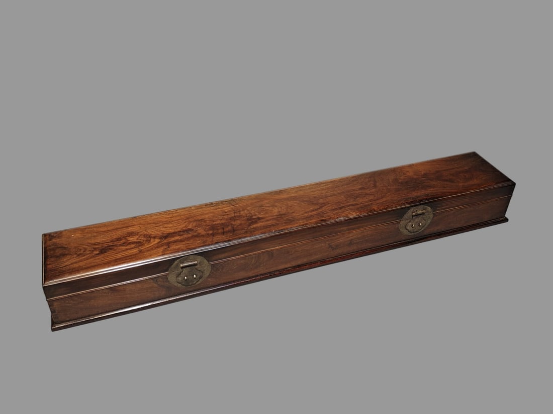 A Exquisite Huanghuali Wood Painting Box: A Exquisite Huanghuali Wood Painting Box,Qing Dynasty, China,Size:35inx5.9inx3.9in 黄花梨画盒,中国清代
