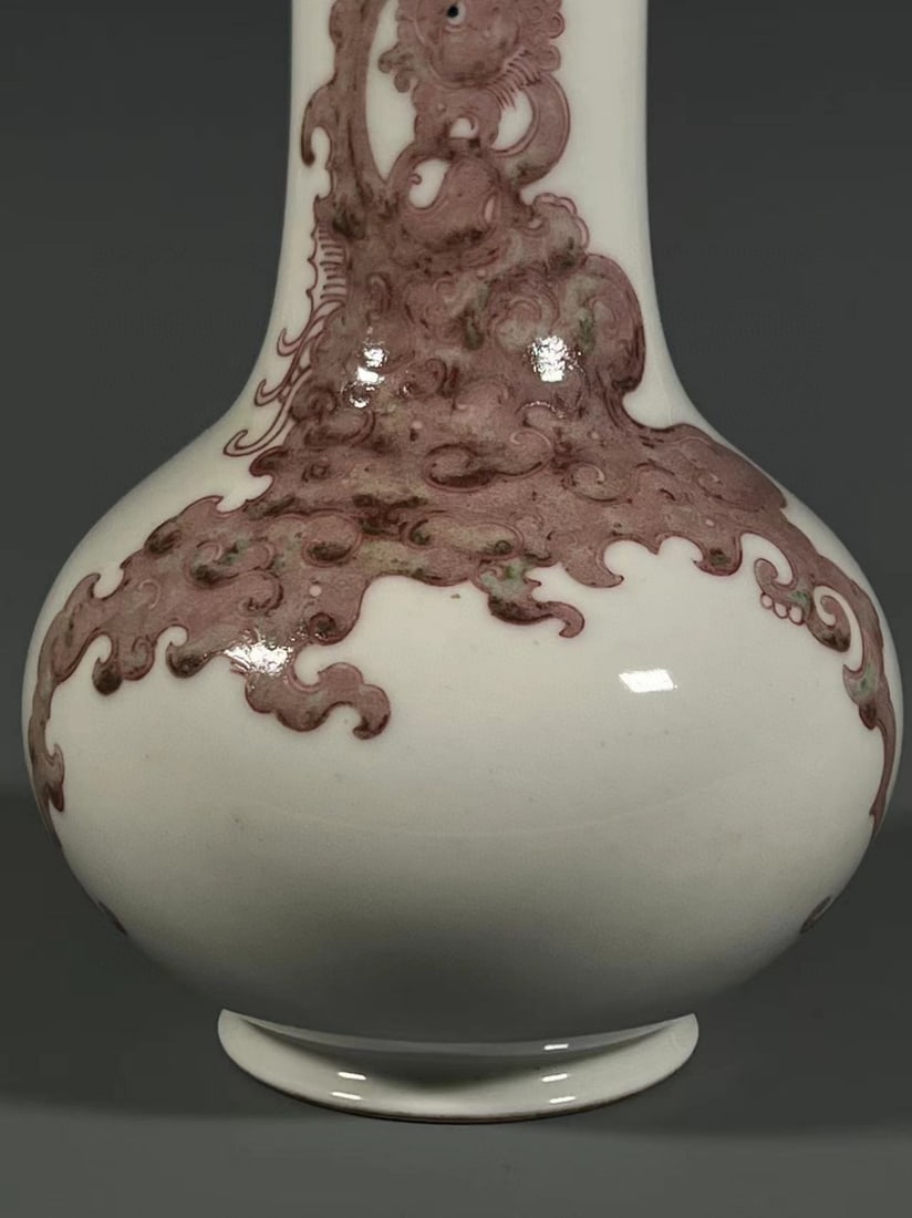 A Exquisite Underglaze-Red Auspicious Beast Pattern Vase - 5
