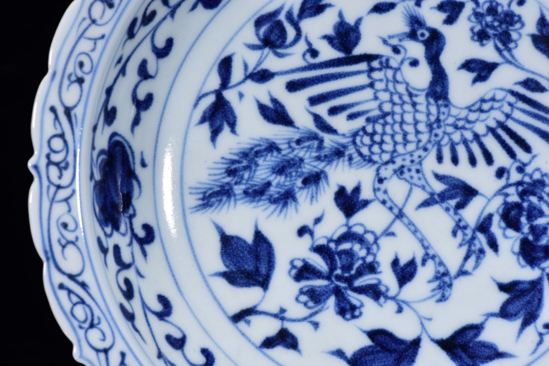 A Exquisite Blue and White Bird pattern Plate - 5