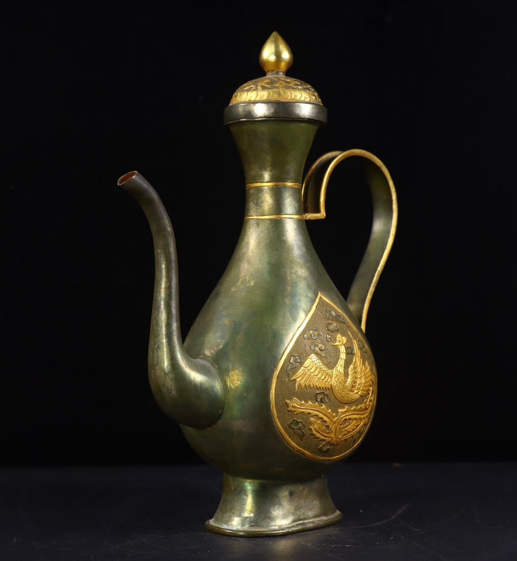 A Exquisite Gilt Bronze Phoenix Pattern Ewer - 4