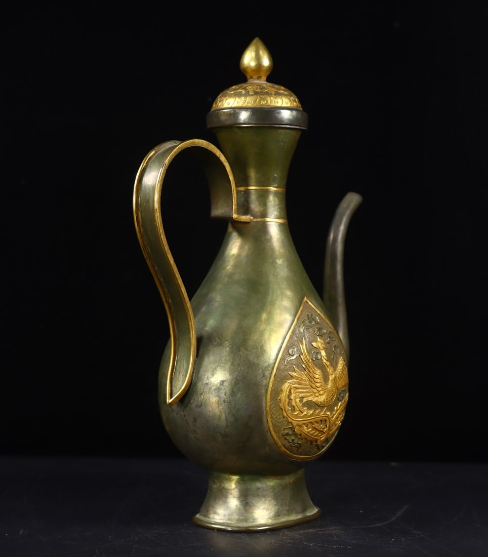 A Exquisite Gilt Bronze Phoenix Pattern Ewer - 5