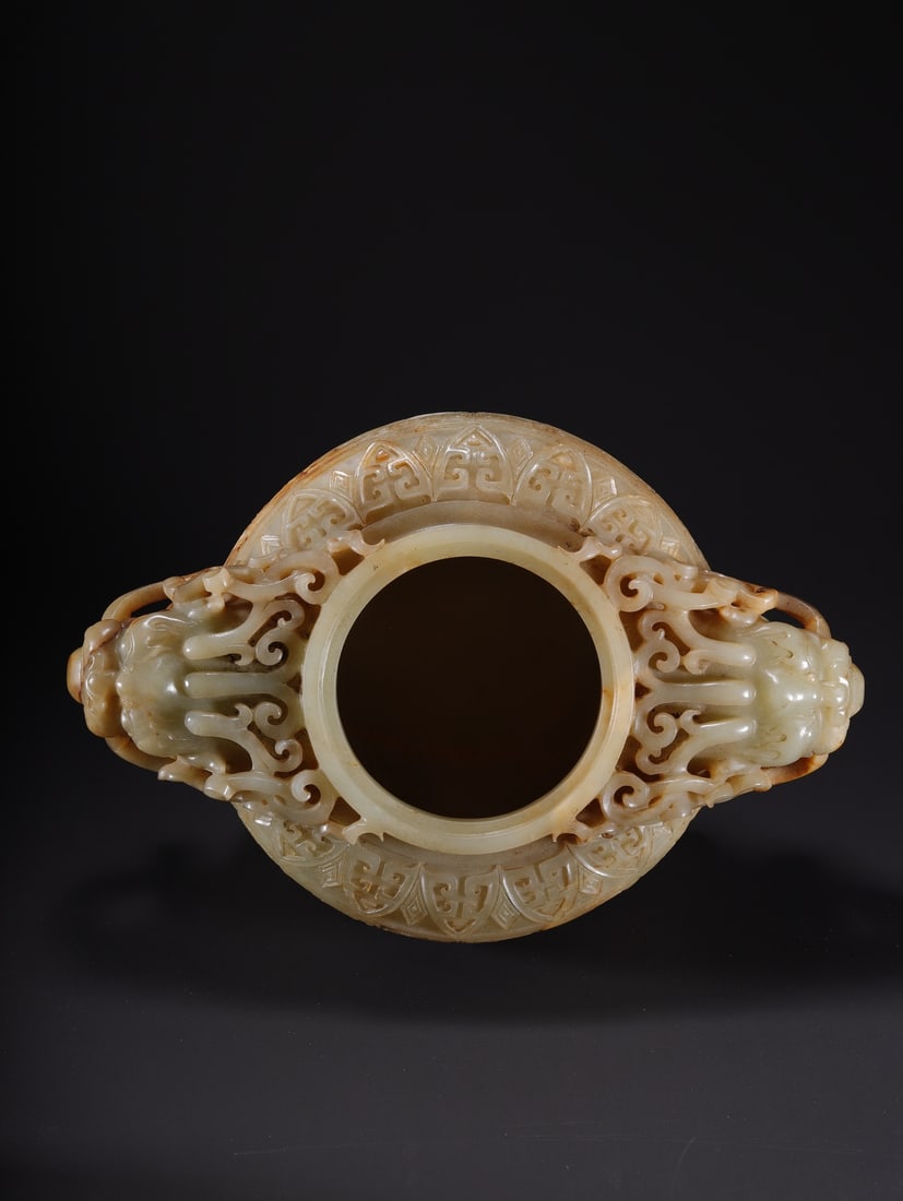 A Exquisite Hotan Jade Dragon Pattern Censer - 5