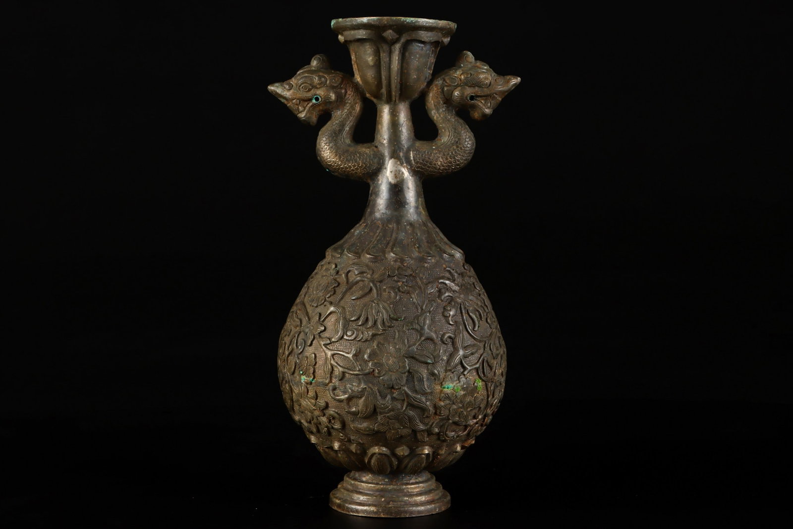 A Exquisite Copper Dragon-Ears Vase - 3