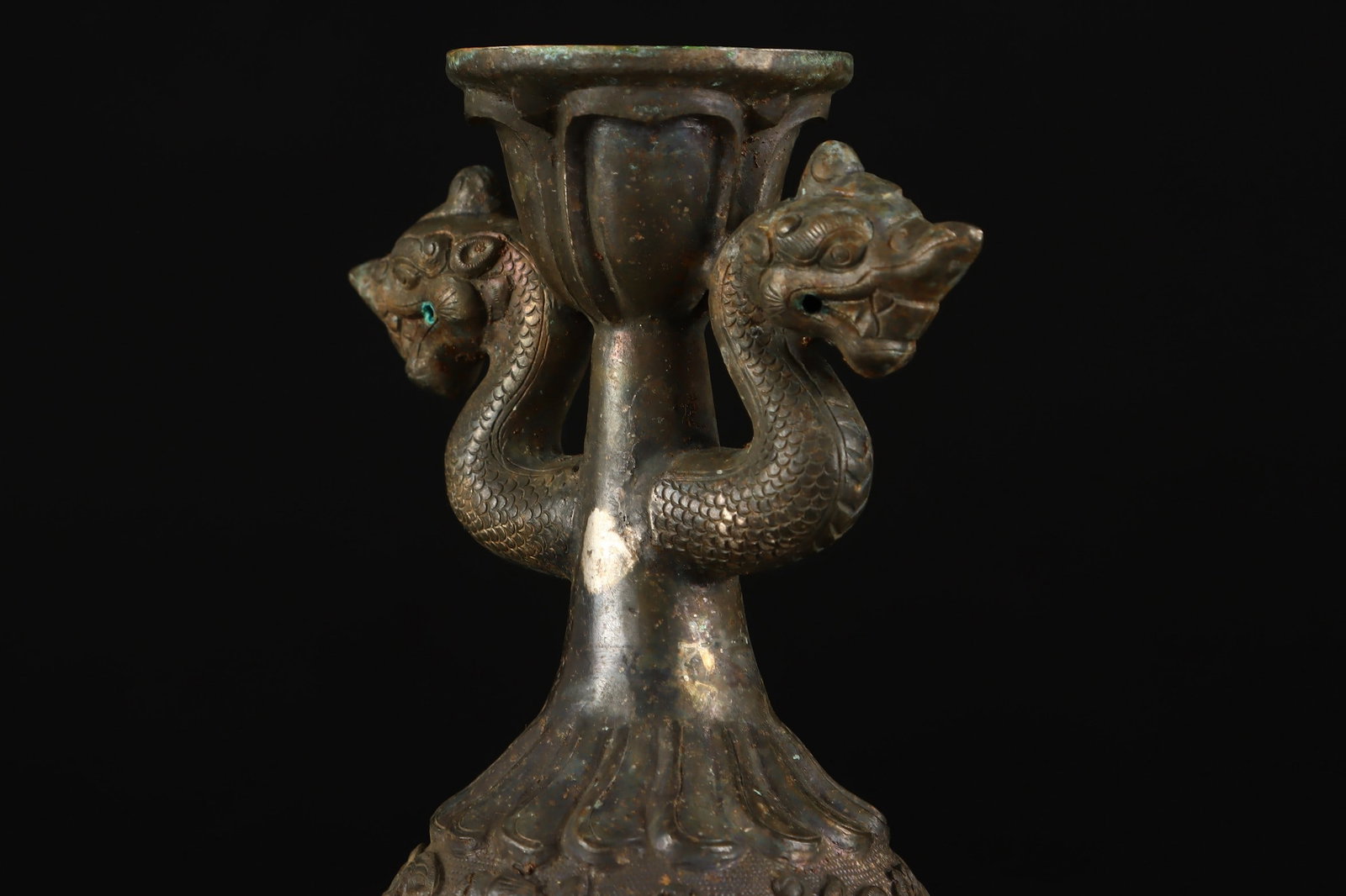 A Exquisite Copper Dragon-Ears Vase - 4