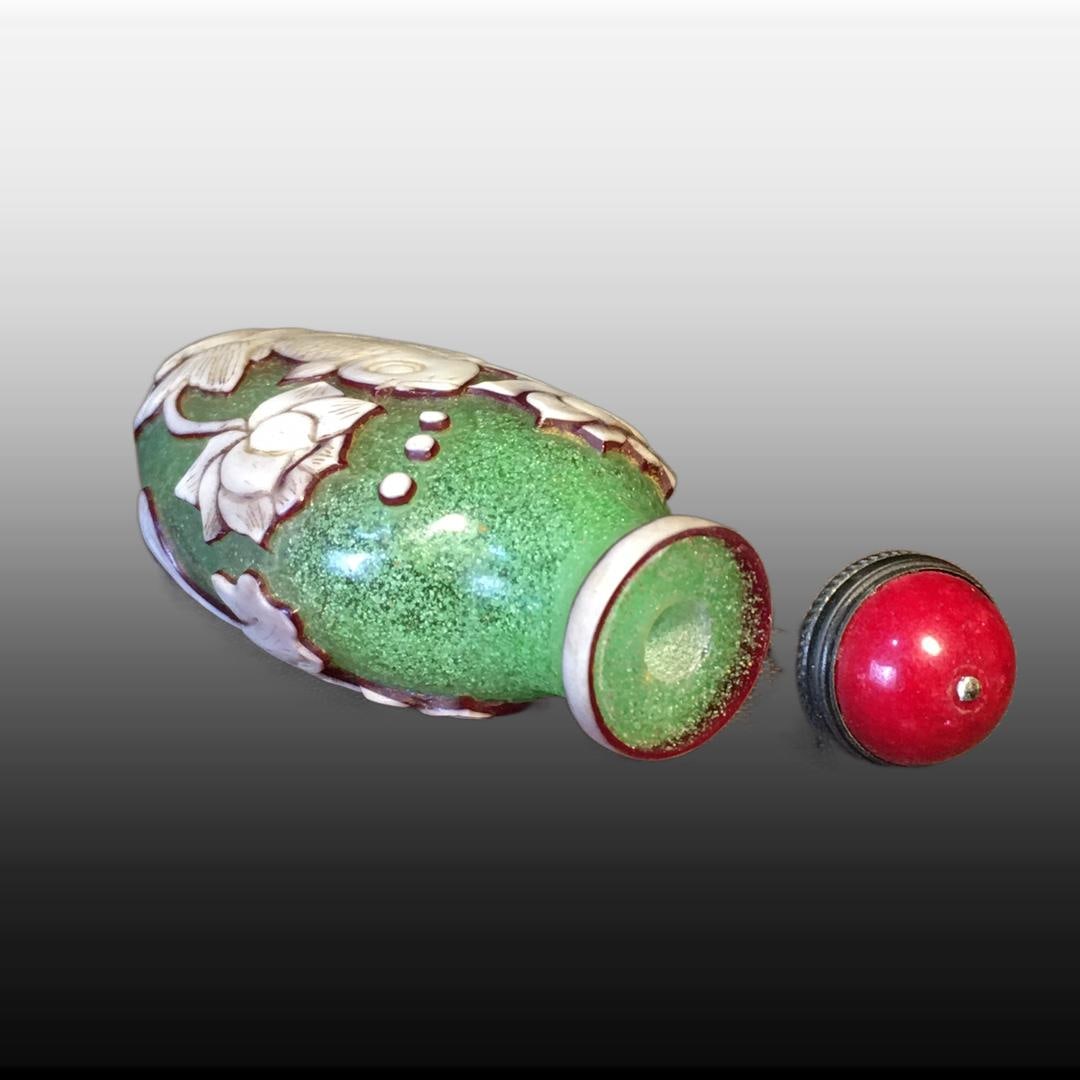 A Exquisite Colored glaze Fish Pattern Snuff Bottle - 8