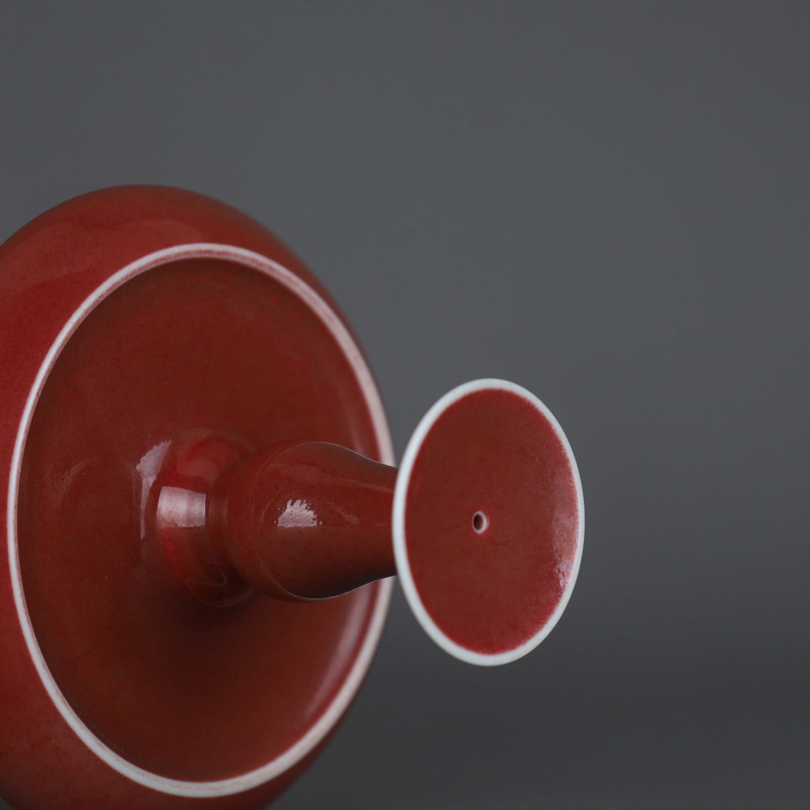 A Exquisite Ji Red Glaze Candlestick - 6