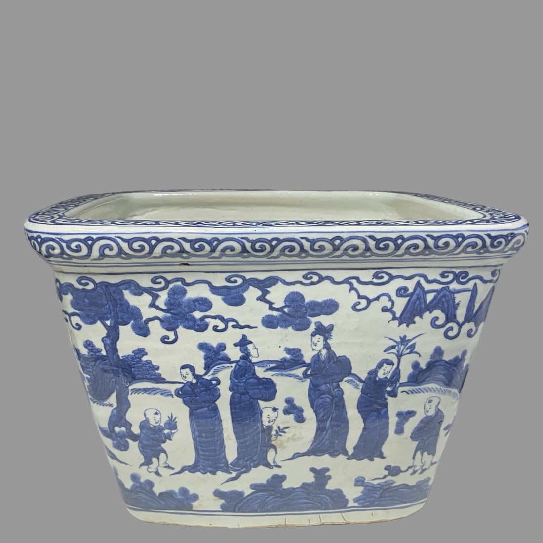 A Exquisite Blue and White Figures Pattern Vat (1 of 10)
