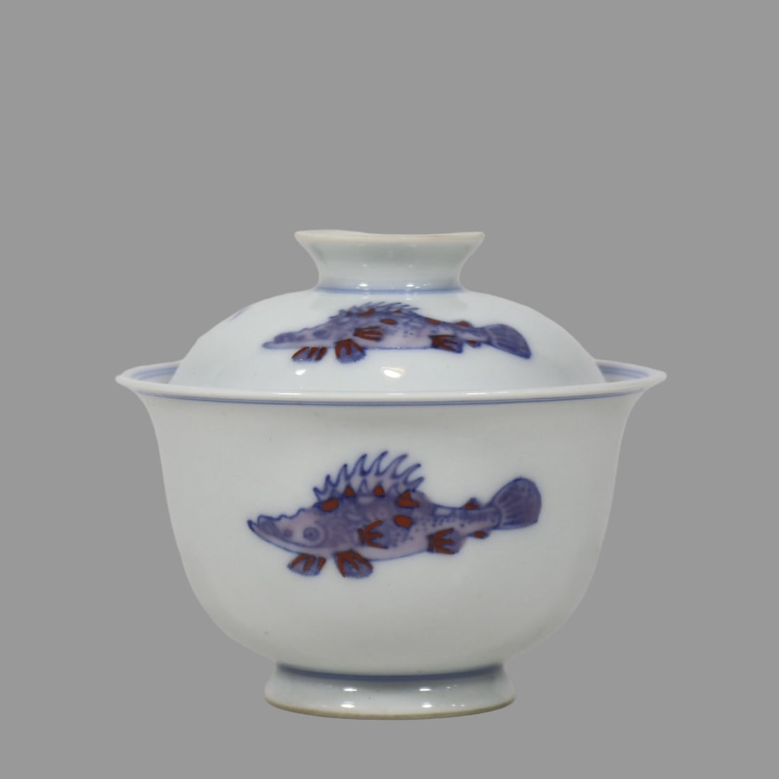 A Exquisite Doucai Fish Pattern Bowl: A Exquisite Doucai Fish Pattern Bowl,Qing Dynasty, China,Yongzheng Six-character Mark,Size:3.1inx3.7in