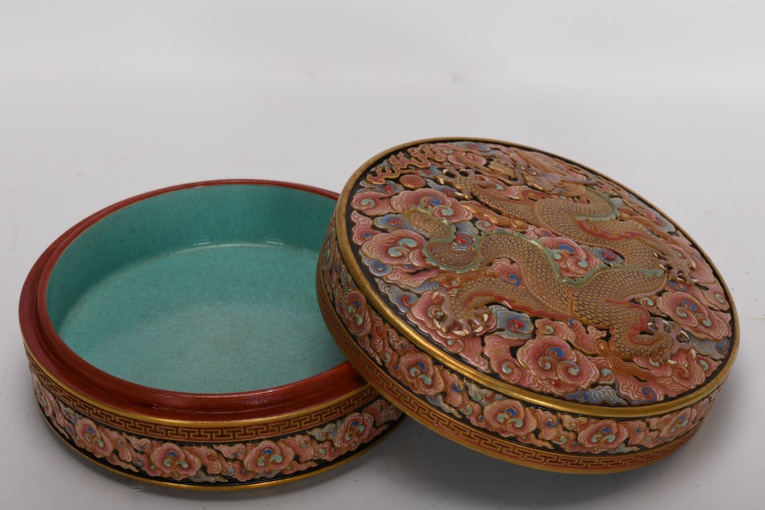A Exquisite Enamel Dragon Pattern Box - 5
