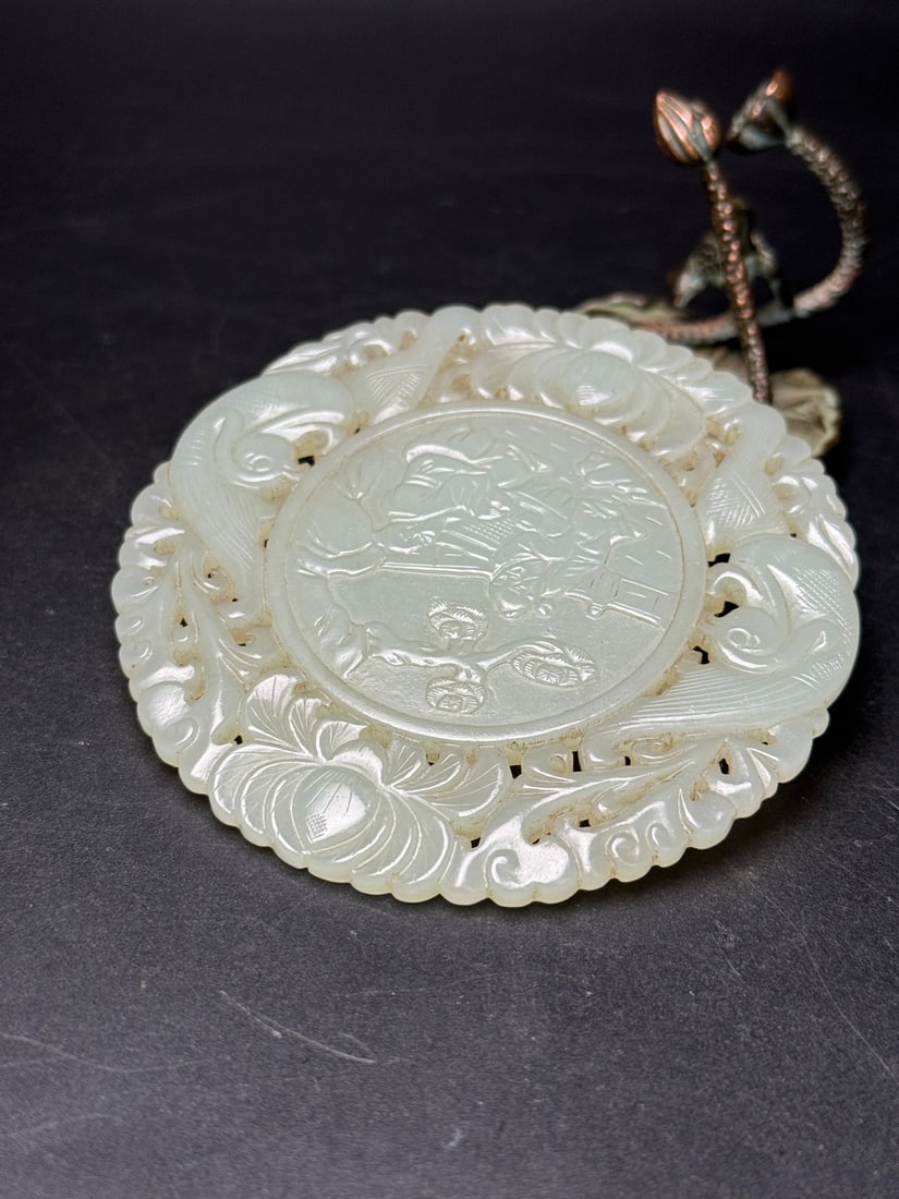 A Exquisite Hotan Jade Figures Pattern Jade Pendant - 5