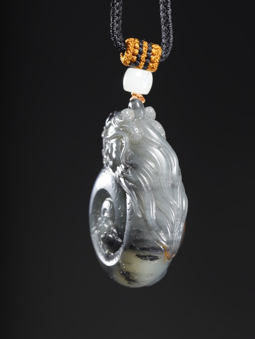 A Exquisite Hotan Jade Dragon Pattern Pendant - 4