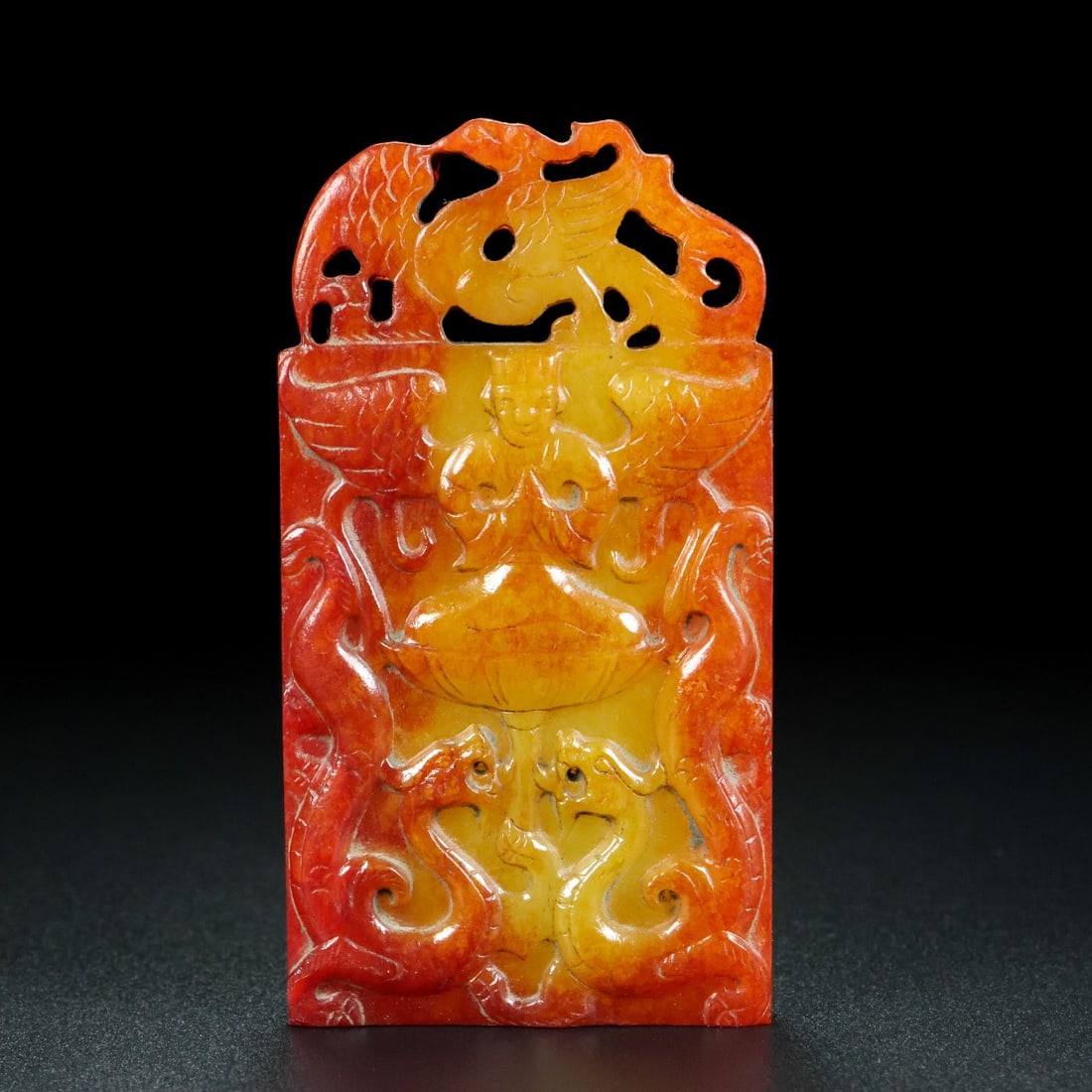 A Exquisite Hotan Jade Figures Pattern Brand: A Exquisite Hotan Jade Figures Pattern Brand,Han Dynasty, China,Size:3.3inx2inx0.4in,Weight:82g 和田玉人物纹牌,中国汉代