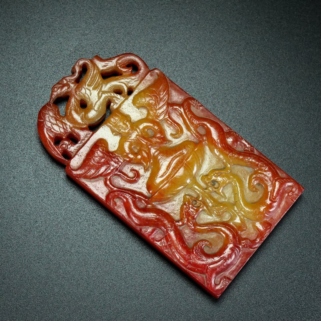 A Exquisite Hotan Jade Figures Pattern Brand - 2
