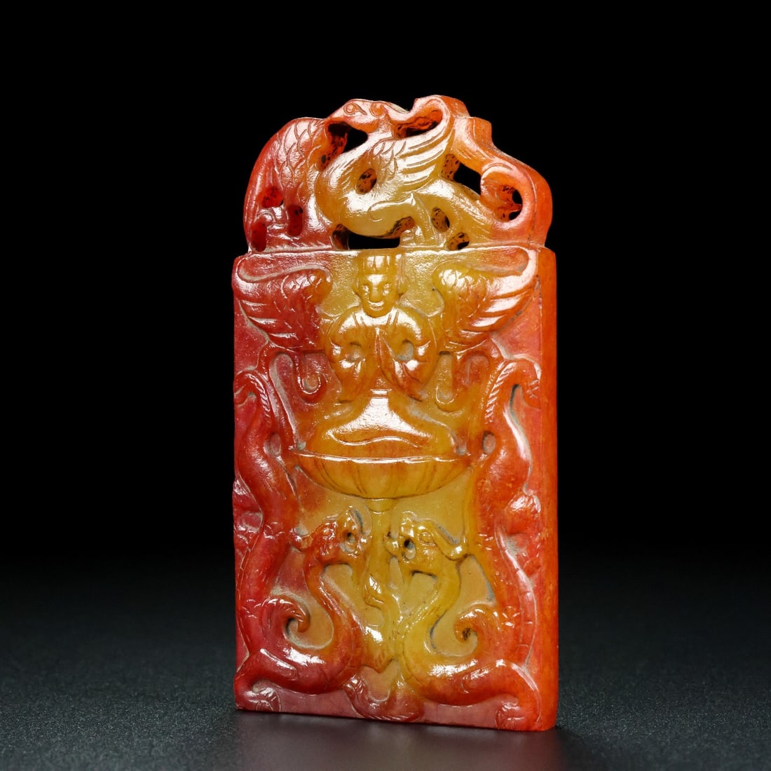 A Exquisite Hotan Jade Figures Pattern Brand - 6