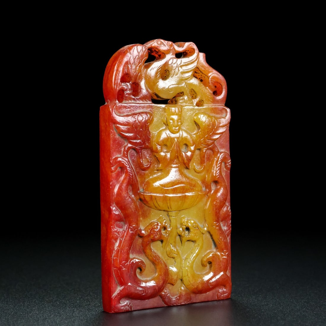 A Exquisite Hotan Jade Figures Pattern Brand - 7