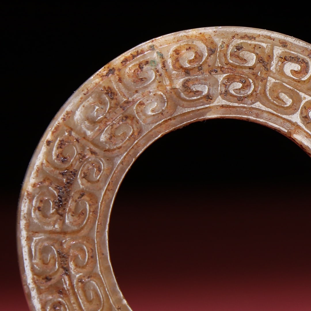 A Exquisite Hetian Jade Dragon Ring - 2