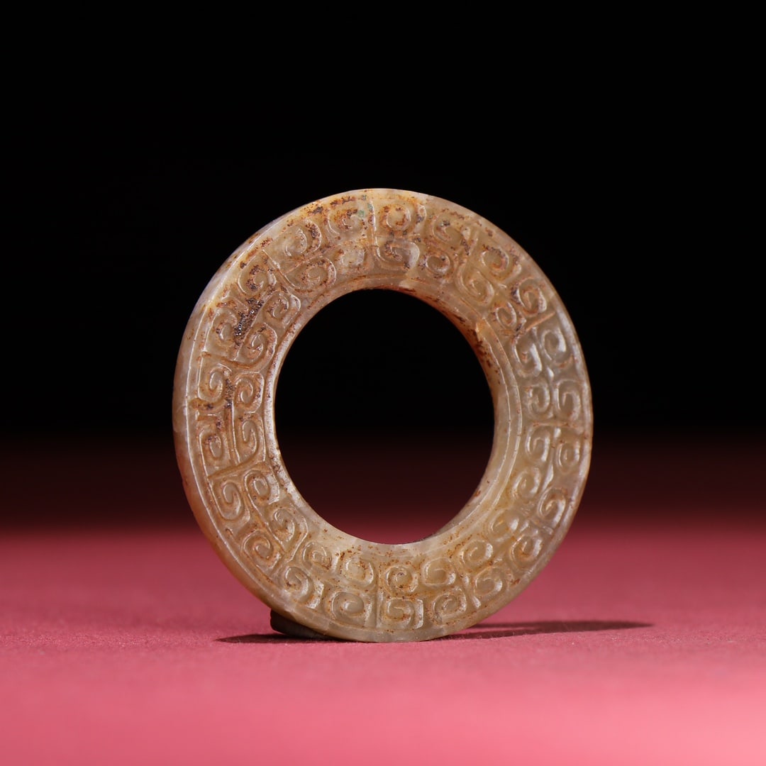 A Exquisite Hetian Jade Dragon Ring - 4
