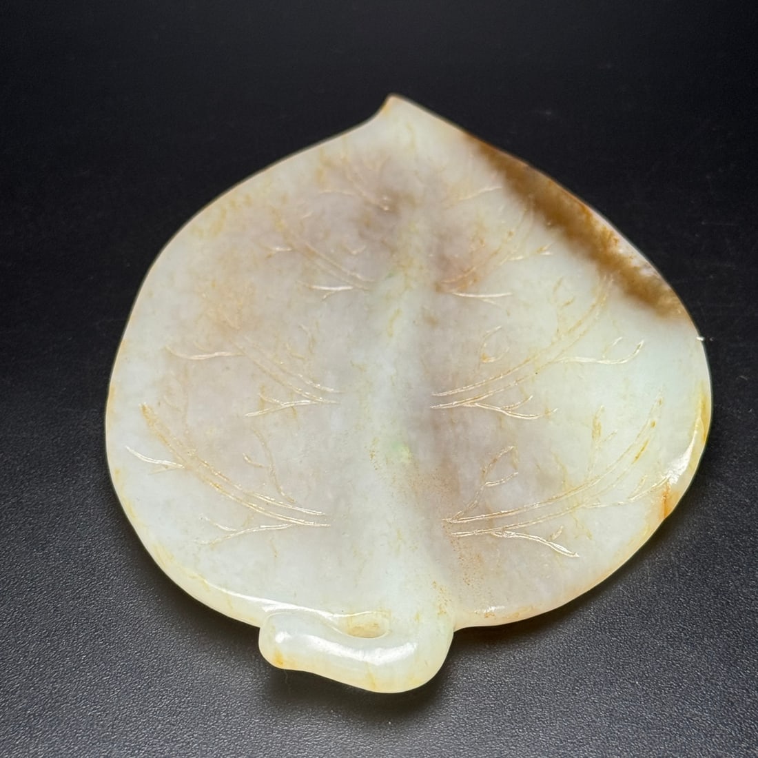 A Exquisite Hotan Jade Leaf Plaque - 5