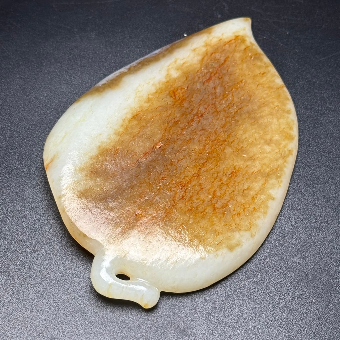 A Exquisite Hotan Jade Leaf Plaque - 7
