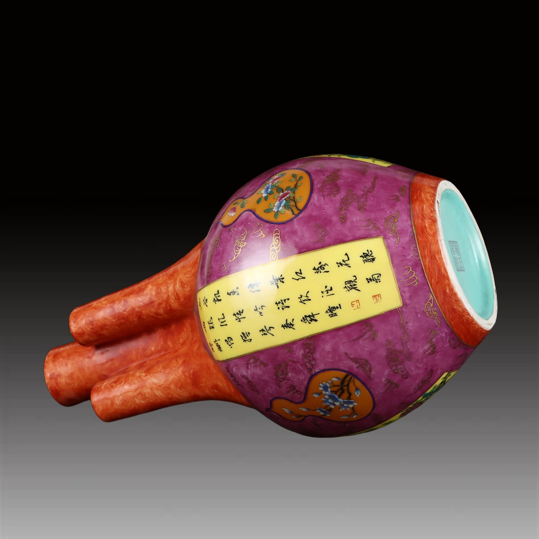 A Exquisite Ruby Red-Glazed Flower Pattern Vase - 8