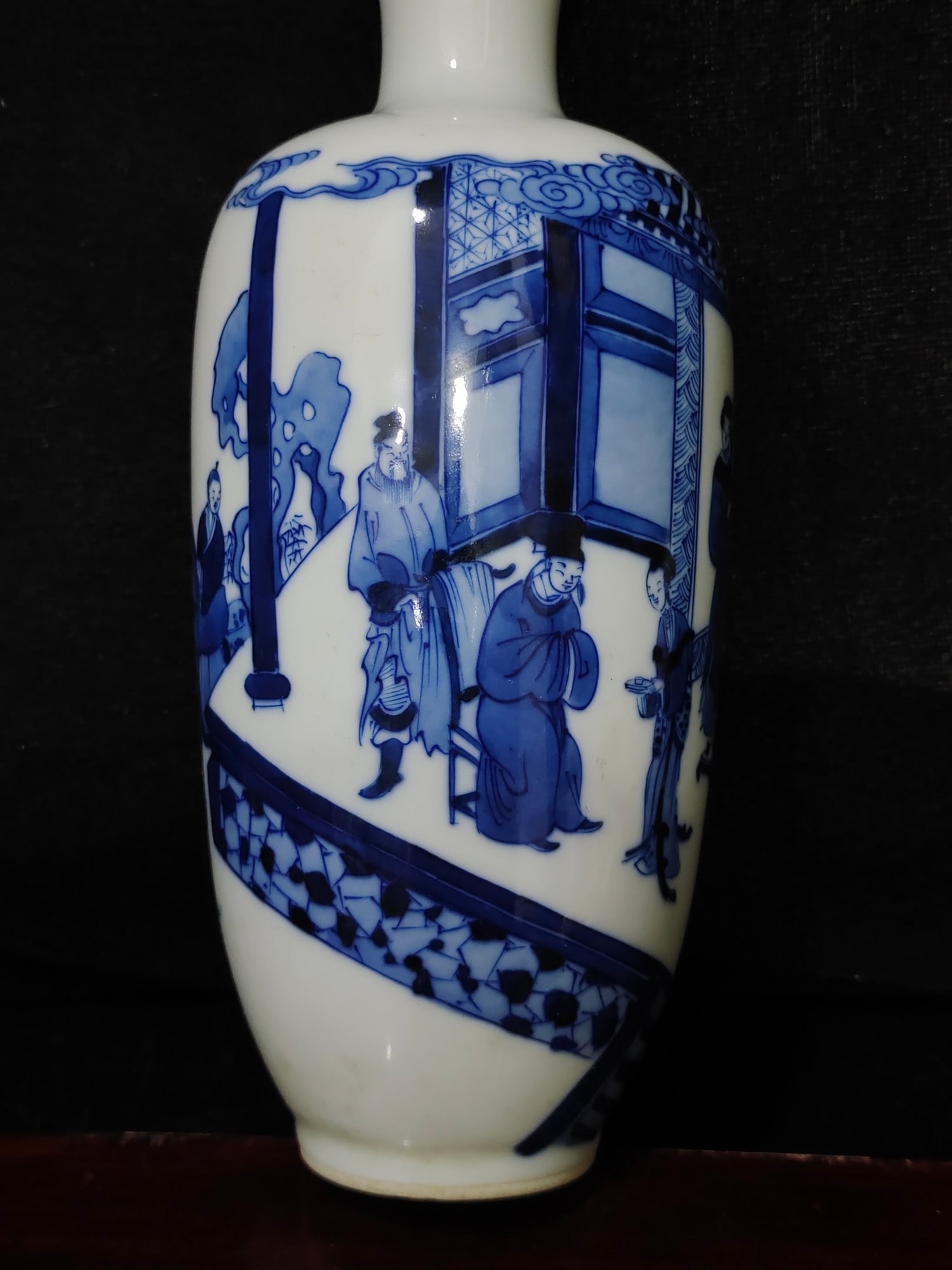 A Exquisite Blue and White Figures Pattern Vase - 6