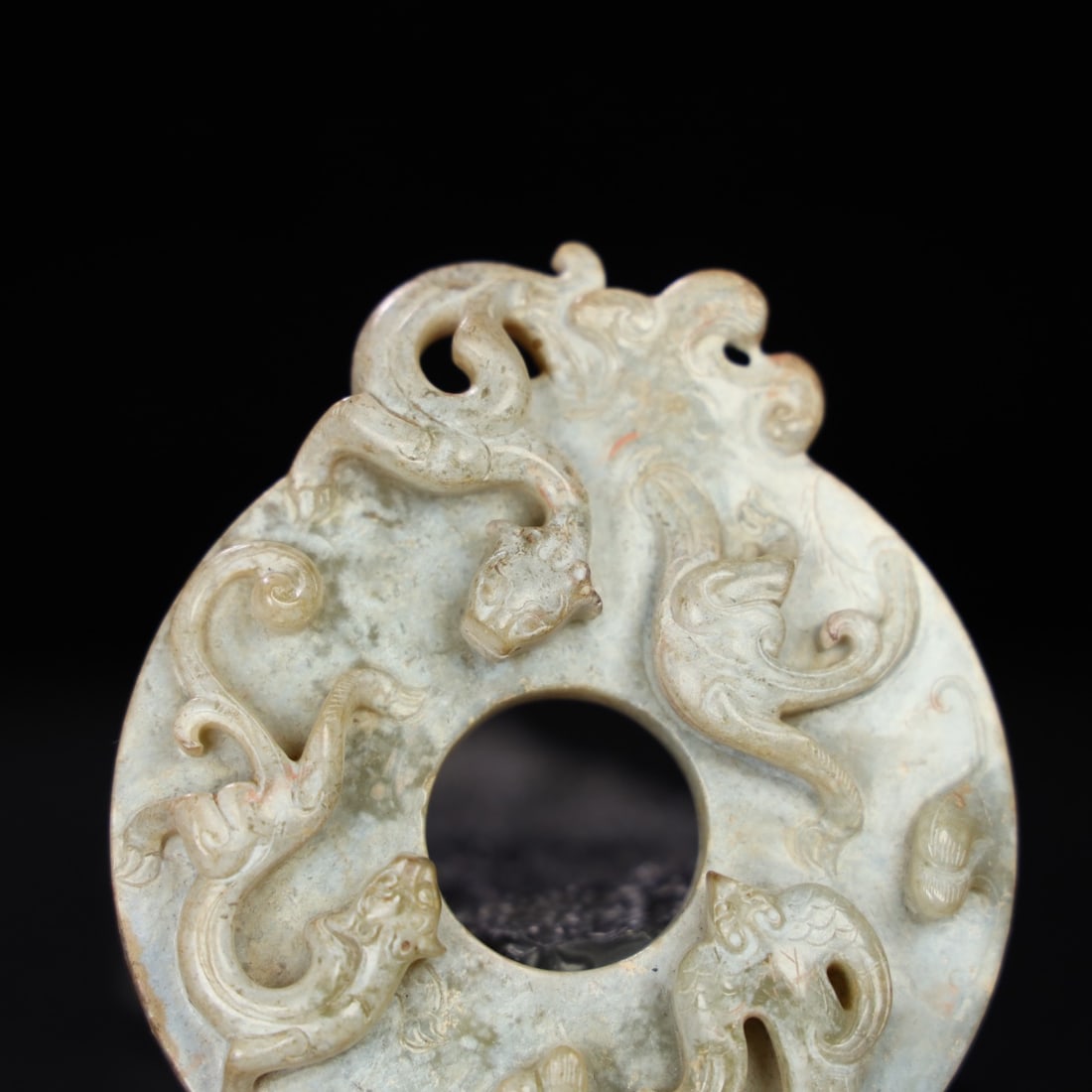 A Exquisite Hotan Jade Dragon Pattern Bi - 2